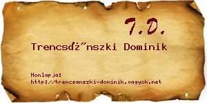 Trencsánszki Dominik névjegykártya